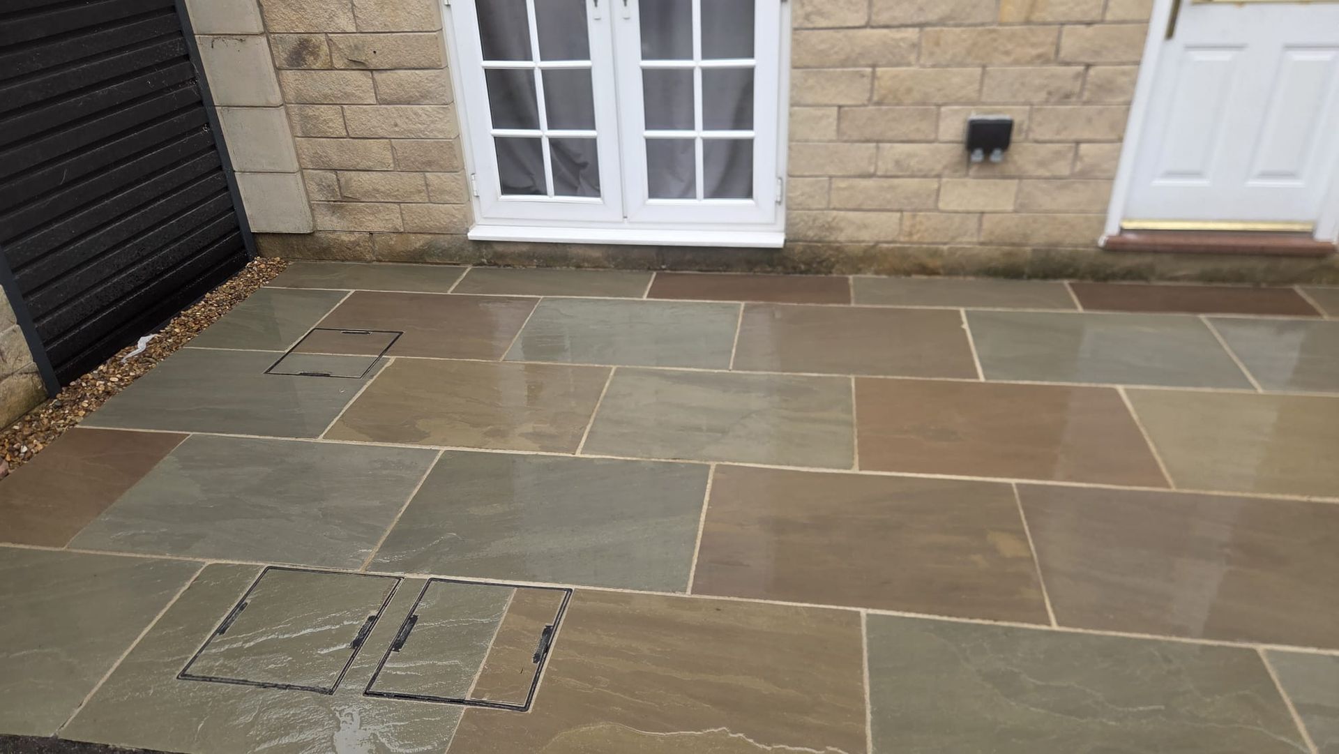 Raj Blend Indian stone patio in Burley in Wharfedale