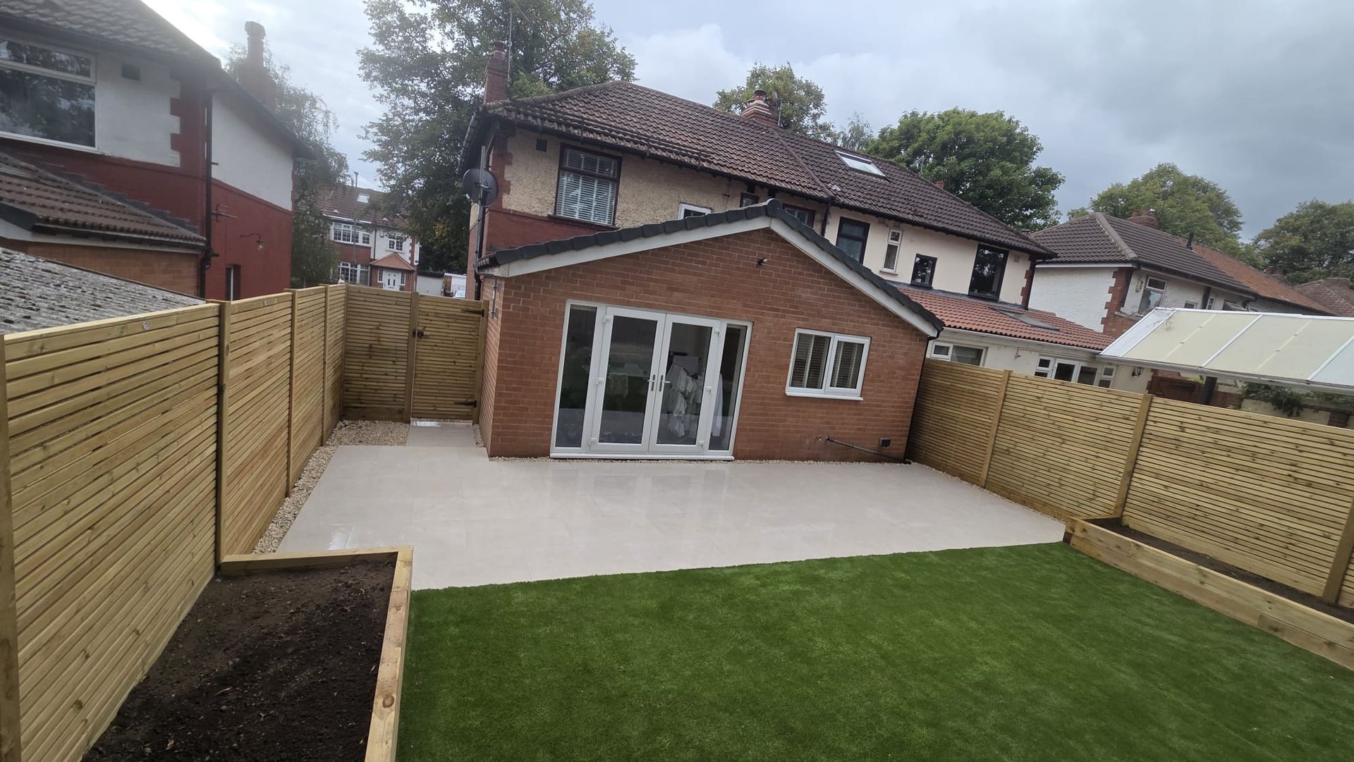 Completed block-paved driveway and landscaped garden makeover in Leeds
