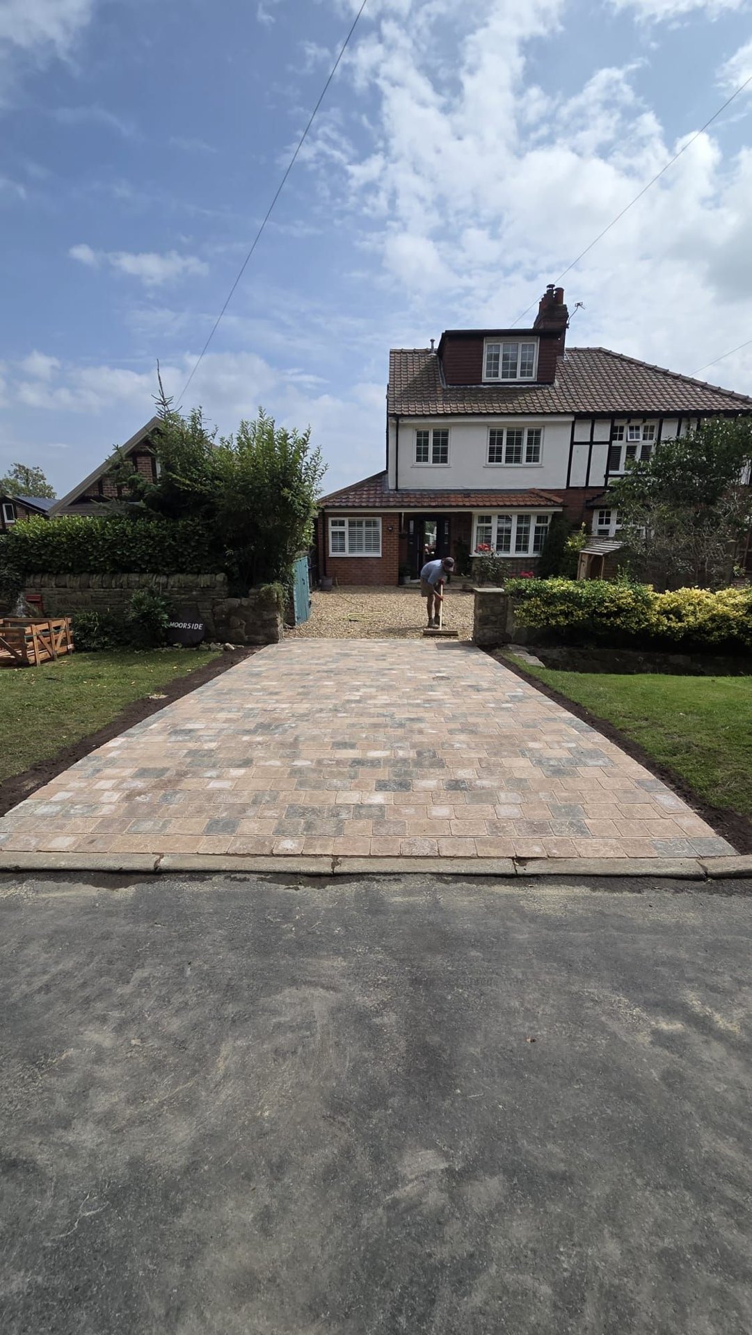 Sorrento Carrera Stone paving in Harrogate Follifoot
