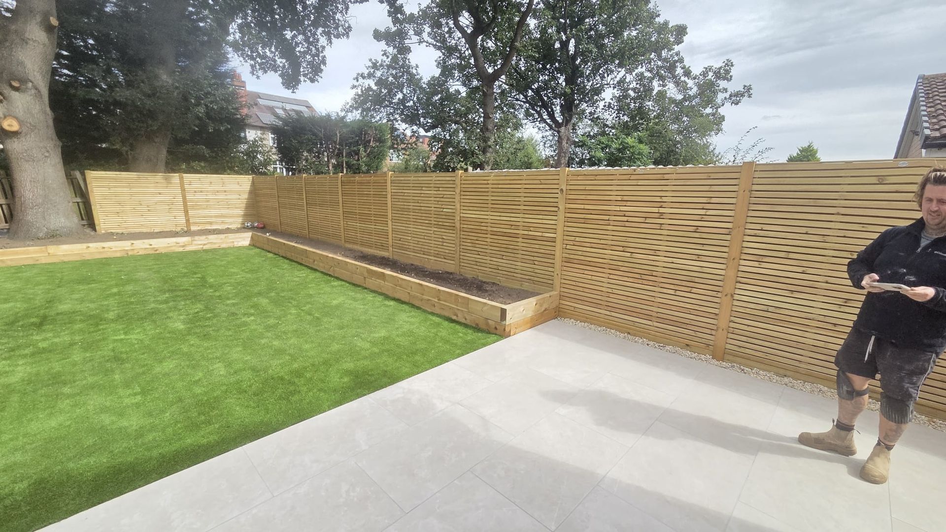 Completed block-paved driveway and landscaped garden makeover in Leeds