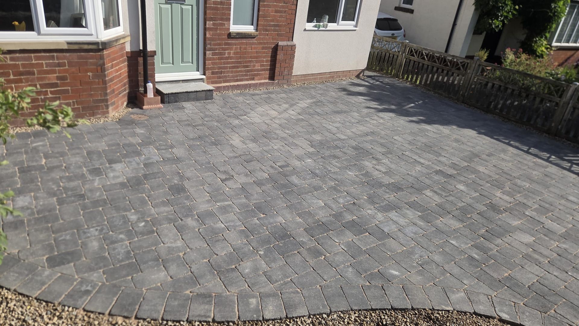 Completed patio, timber fencing and new lawn in Burley in Wharfedale