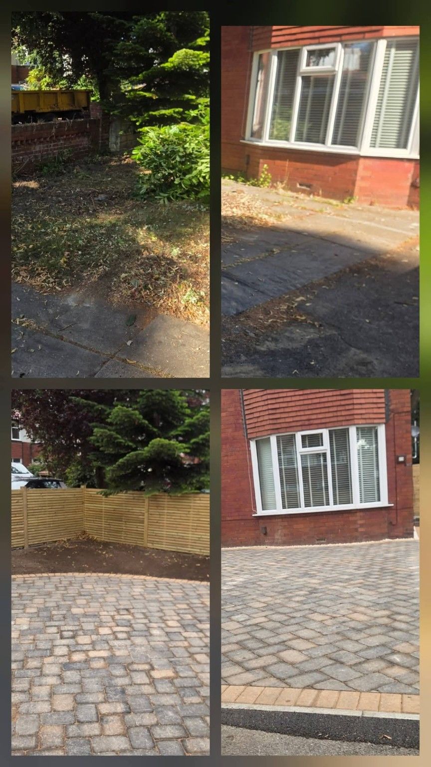 Completed block-paved driveway and landscaped garden makeover in Leeds