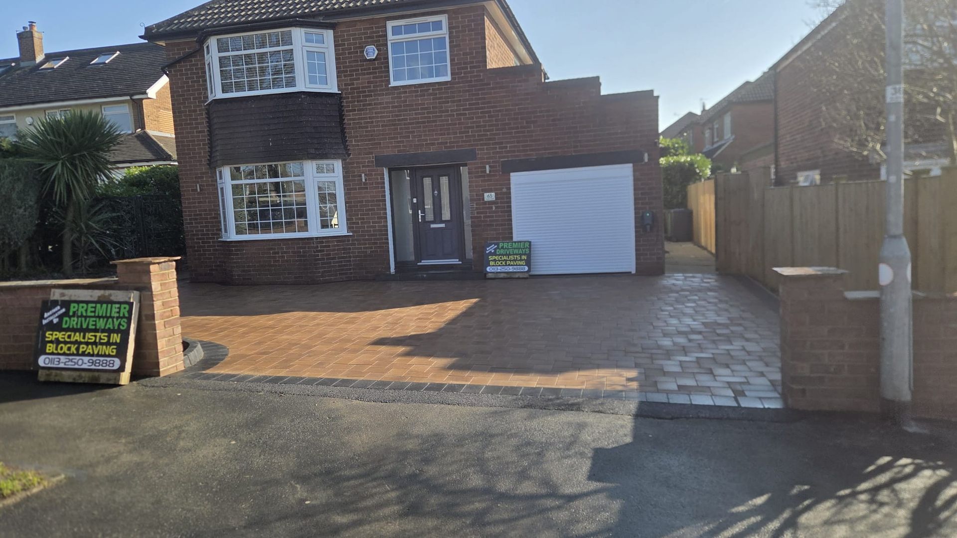 Positano Peakstone driveway with Charcoal border and new wall in Cookridge