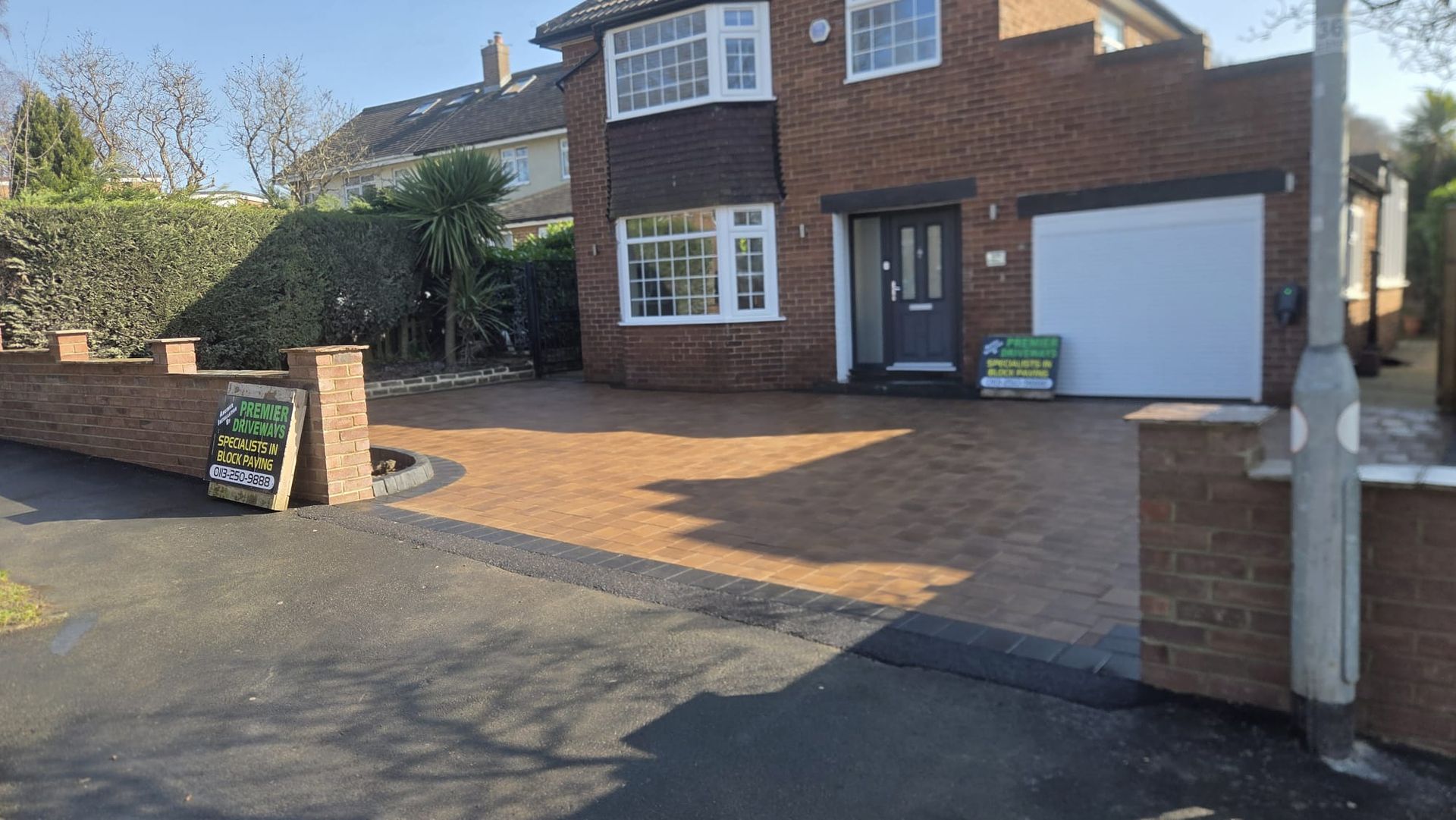 Positano Peakstone driveway with Charcoal border and new wall in Cookridge