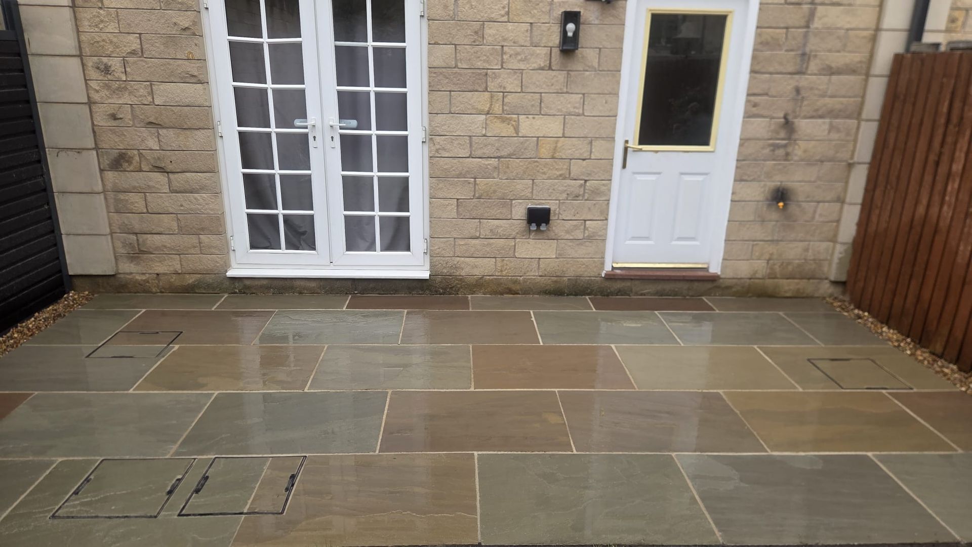 Raj Blend Indian stone patio in Burley in Wharfedale