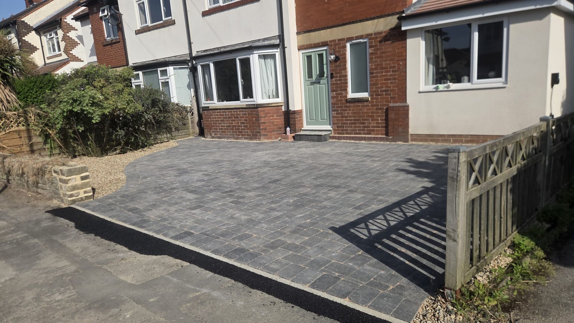 Completed patio, timber fencing and new lawn in Burley in Wharfedale