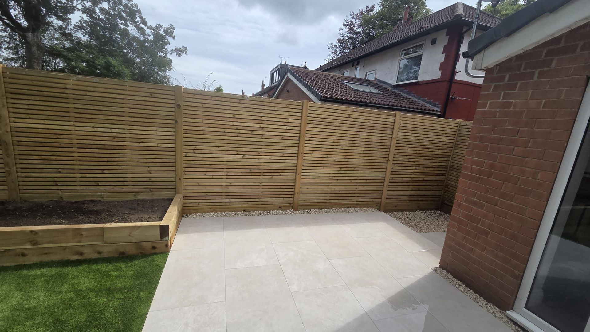 Completed block-paved driveway and landscaped garden makeover in Leeds