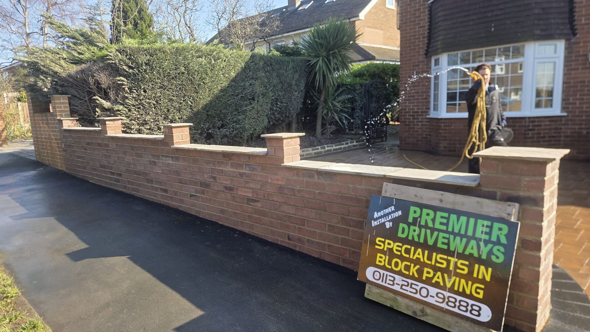Positano Peakstone driveway with Charcoal border and new wall in Cookridge