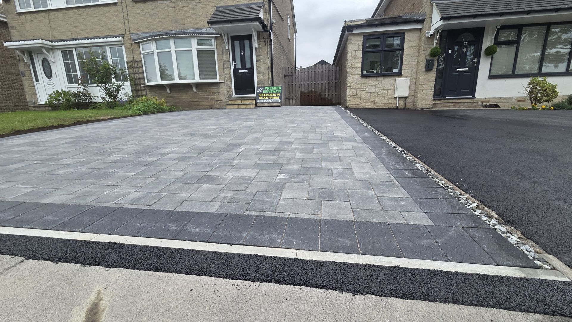 Positano Granite driveway with Charcoal border in Calverley